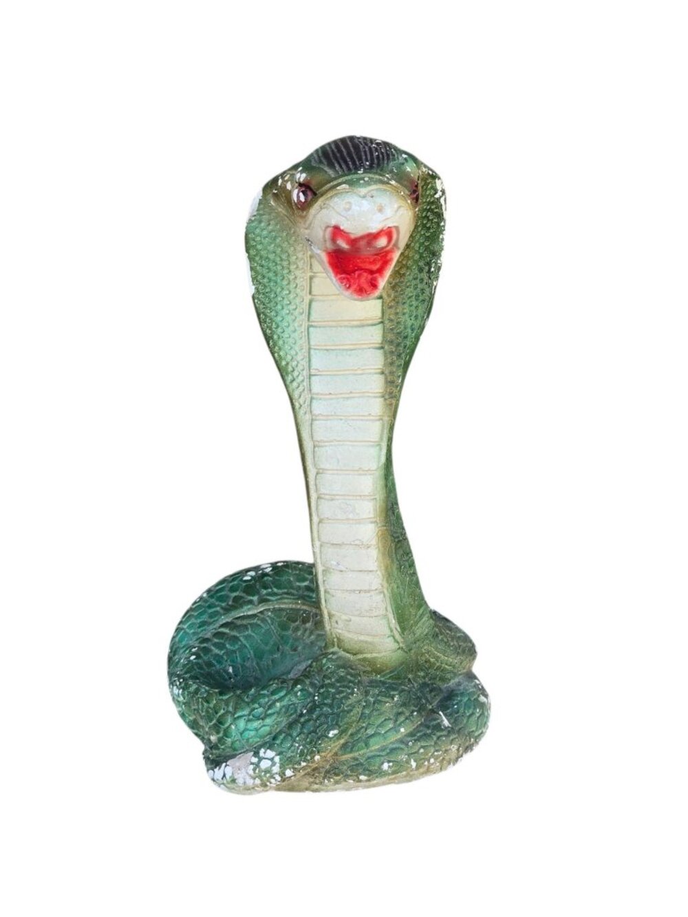 Large Cobra Snake Chalkware Sculpture 17 inch Carnival Serpent Stature Oddity